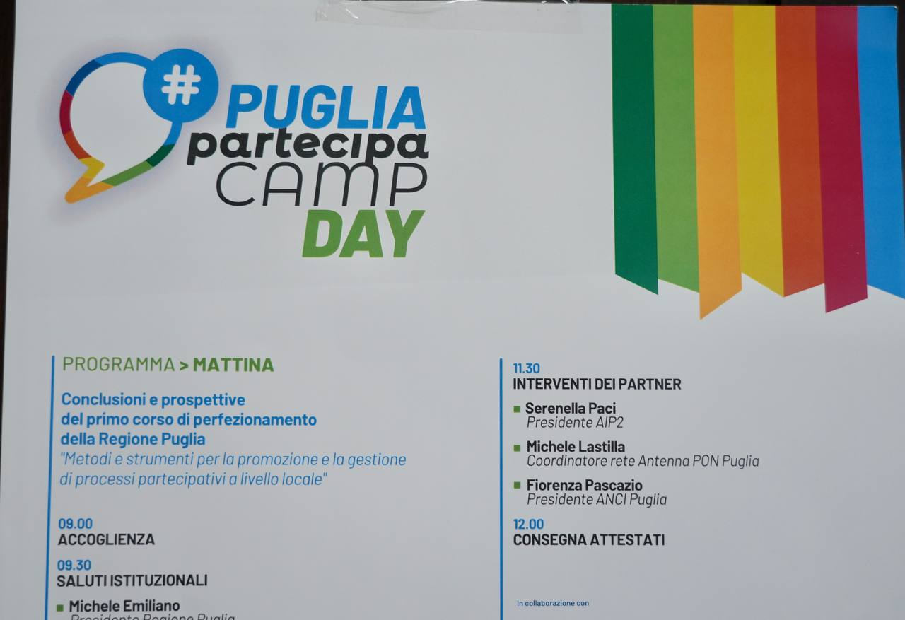 Galleria La Puglia che condivide e innova al primo “Puglia Partecipa Camp Day” di Regione Puglia - Diapositiva 4 di 11