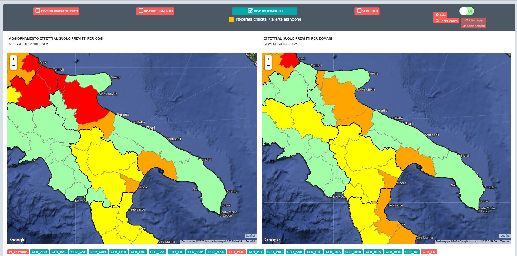 Galleria Emanata allerta rossa per rischio idrogeologico e rischio idraulico nella Puglia centro-settentrionale - Diapositiva 1 di 2