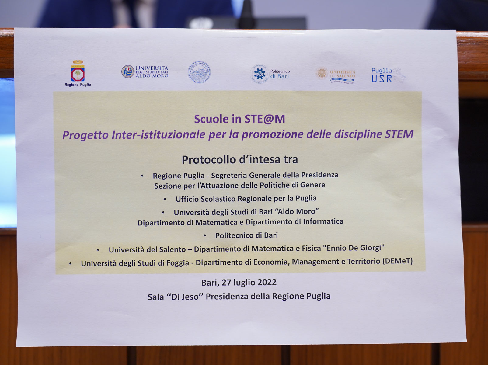 Galleria Materie tecnico scientifiche e parità di genere: siglato il Protocollo Scuole in STE@M adottato dalla Regione Puglia - Diapositiva 4 di 12