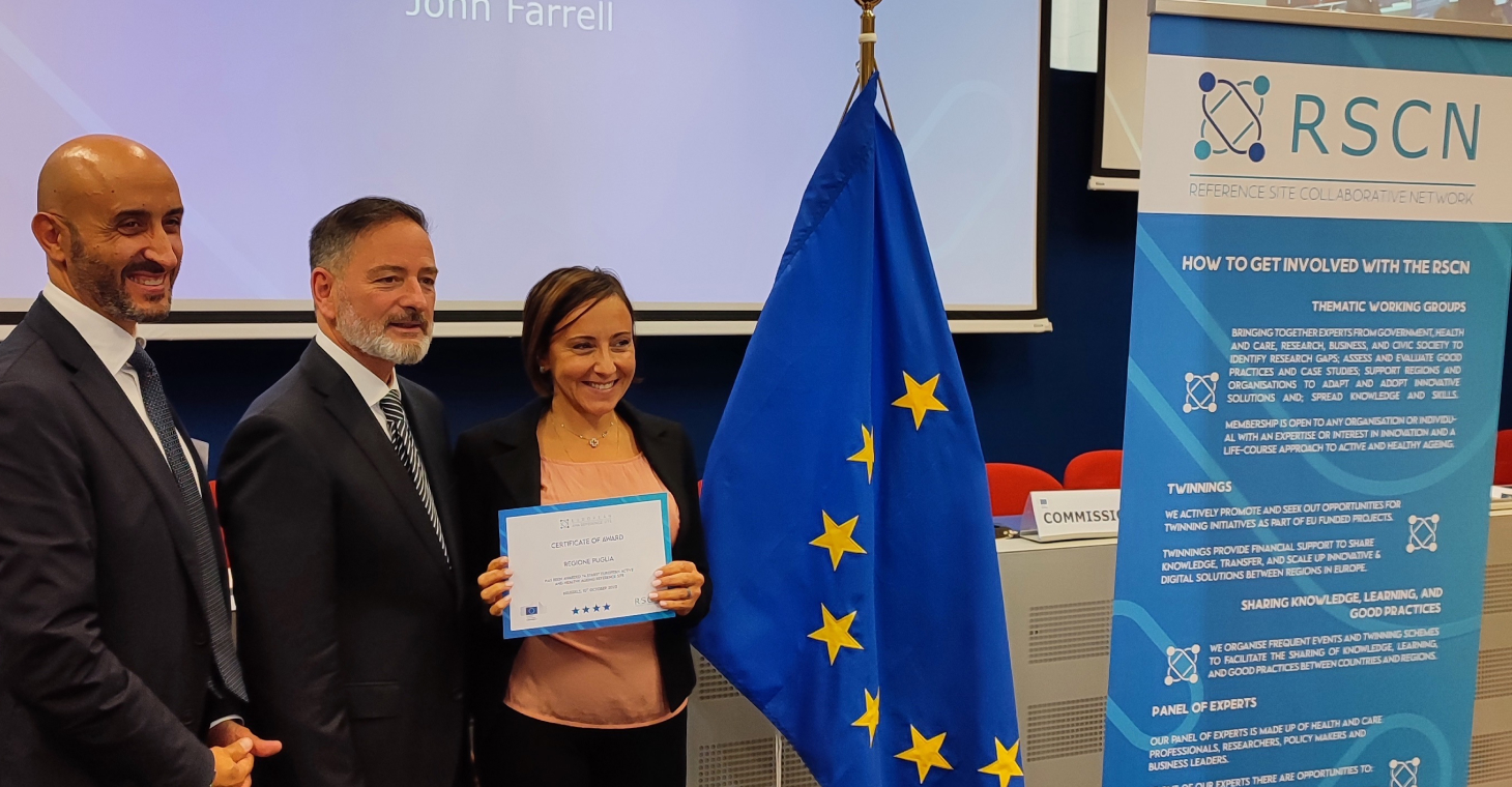 La premiazione della Puglia Reference site con Giovanni Gorgoni, direttore generale AReSS